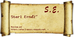 Sterl Ernő névjegykártya